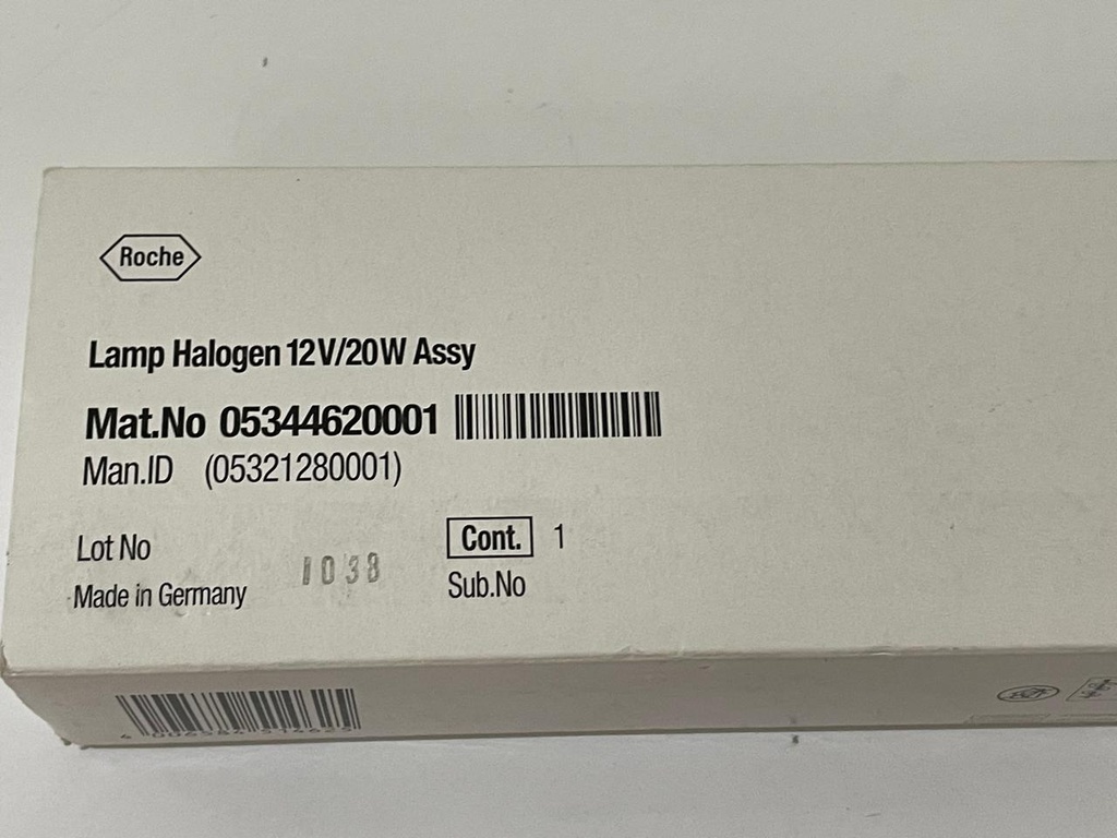 Lamp Halogen 12V\200W Assay Mat.No. 05321280001 Cobas Roche