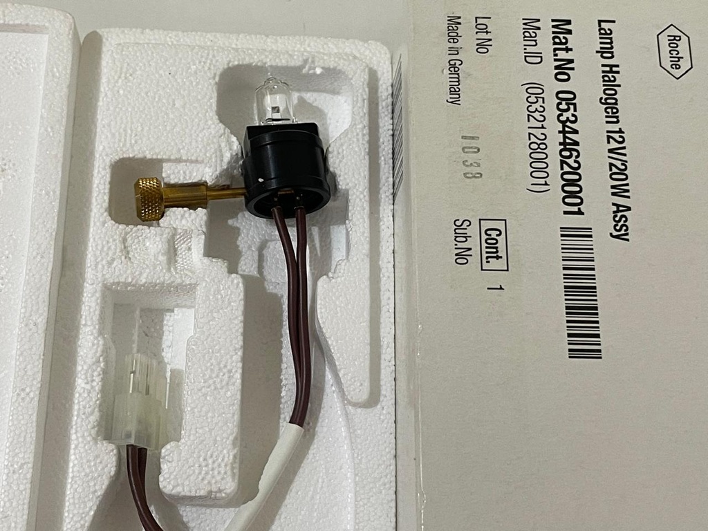 Lamp Halogen 12V\20W Assay Man.ID 0532128000,Mat.No 05344620001 Cobas Roche